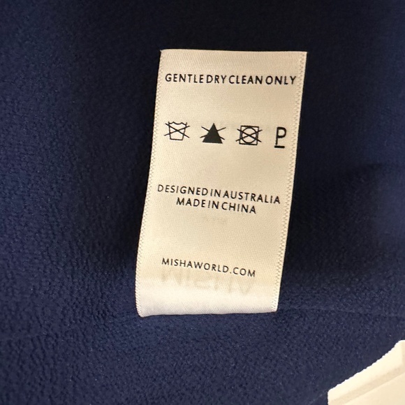 Misha Collection Lorena Plunge Halter Cocktail Dress In Navy Blue Size 0 - Picture 12 of 13